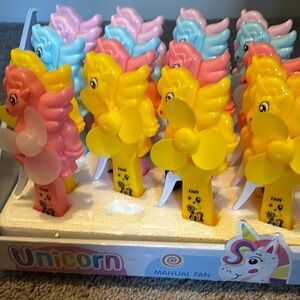 Unicorn Manual Fan - Yellow, Pink, Blue
Set of 2